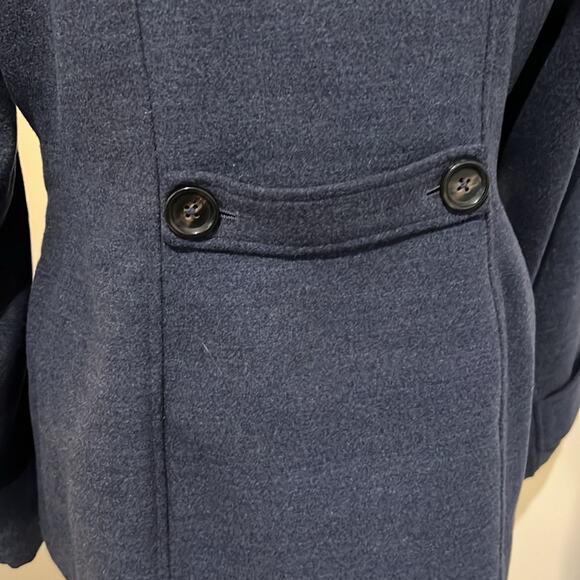 BLACK RIVET Classic Pea Coat Double Breasted Navy M Medium Lined Pockets Classy - Picture 8 of 16